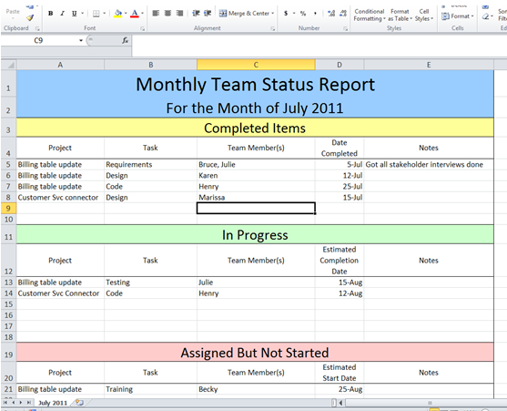 Get Project Status Report Template Excel - Microsoft Excel ...