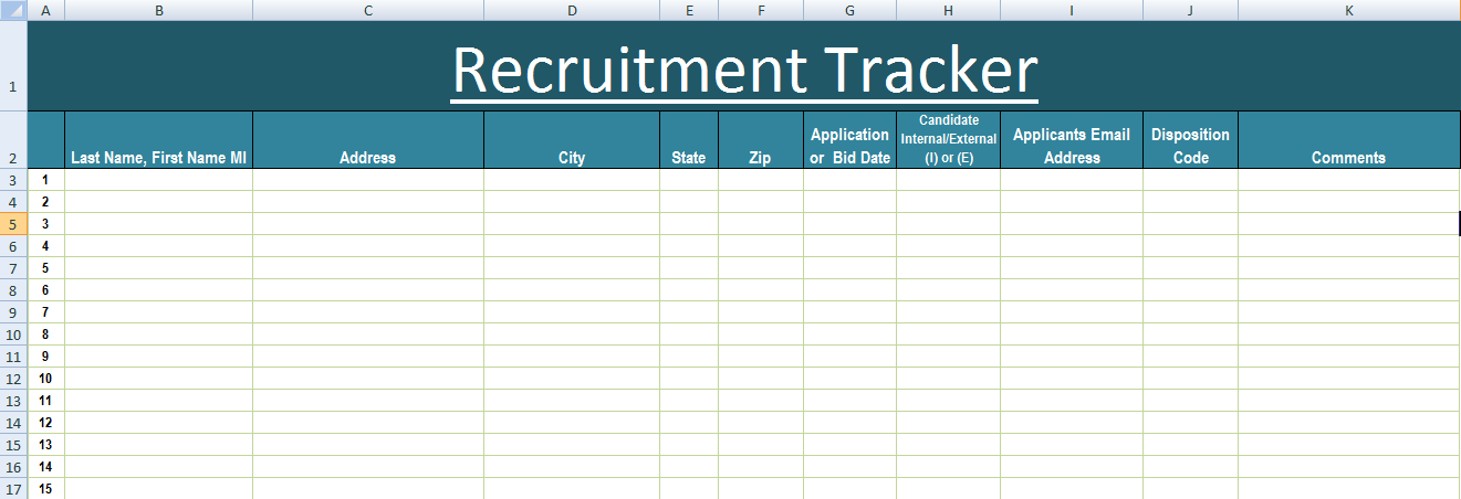 Recruitment Tracker Excel Template XLS ExcelTemple