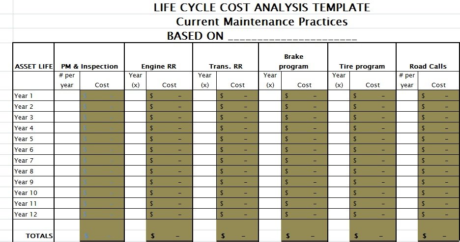 budget and life cycle plan template