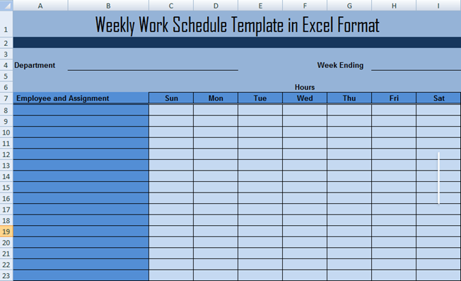 Download Work Schedule Template Excel - ExcelTemple