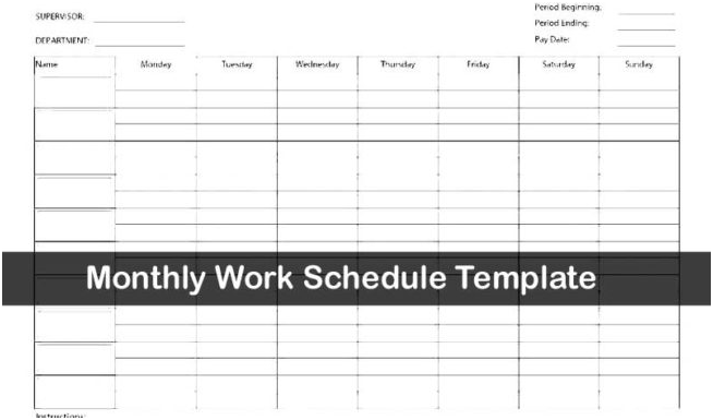 work schedule template excel free